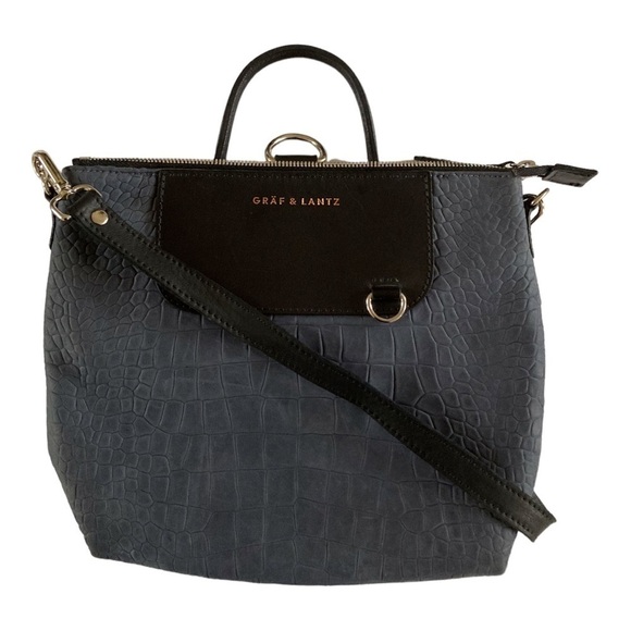 Graf Lantz Bedford Leather Croc Embossed 3 Way Crossbody Bag Backpack NWOT - Picture 5 of 12